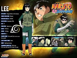 Naruto Shippuden Lee profile poster HD wallpaper