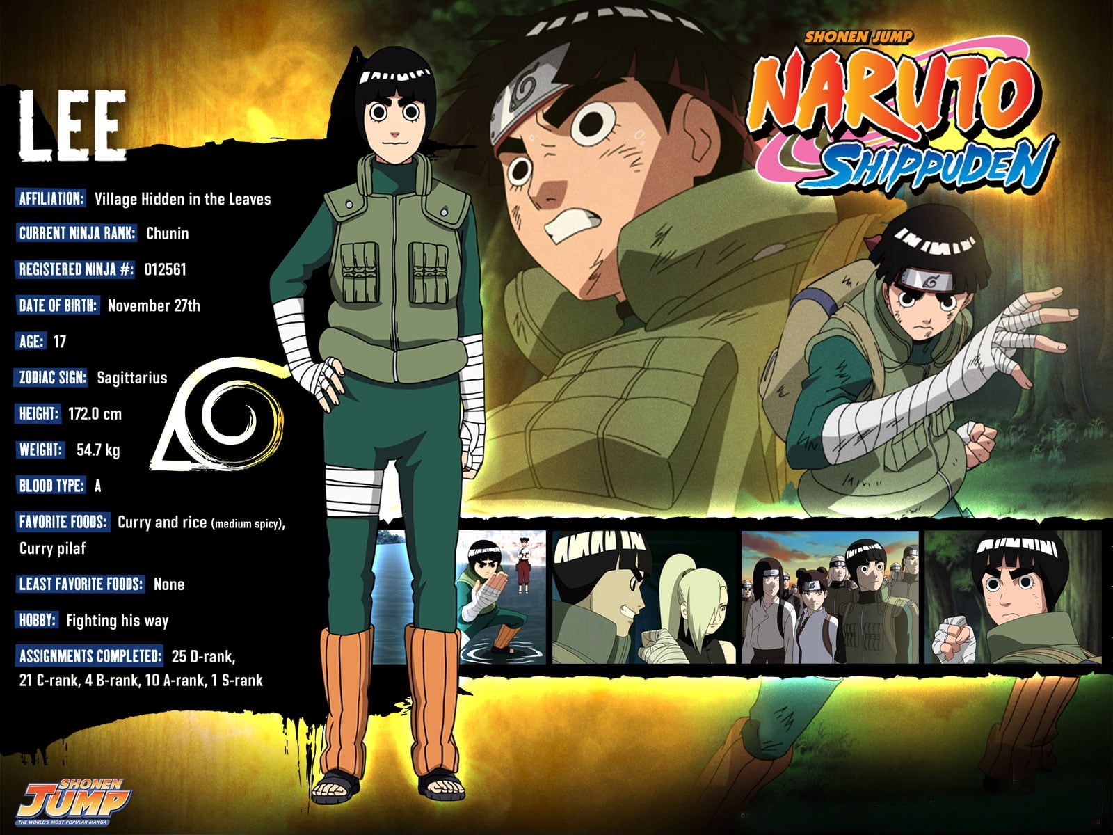 Naruto Shippuden Lee profile poster