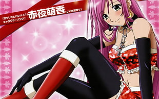pink haired female anime poster HD wallpaper