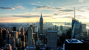 aerial photo of Empire State Building HD wallpaper