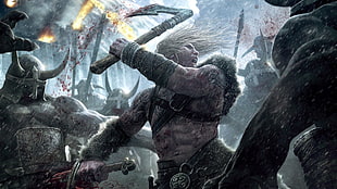 fantasy art, warrior, battle, Viking: Battle for Asgard