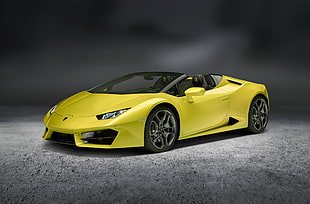 yellow Lamborghini convertible coupe digital wallpape