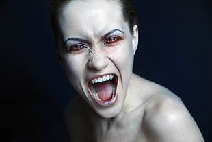 woman with fangs HD wallpaper