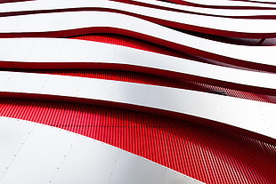 white and red wooden planks