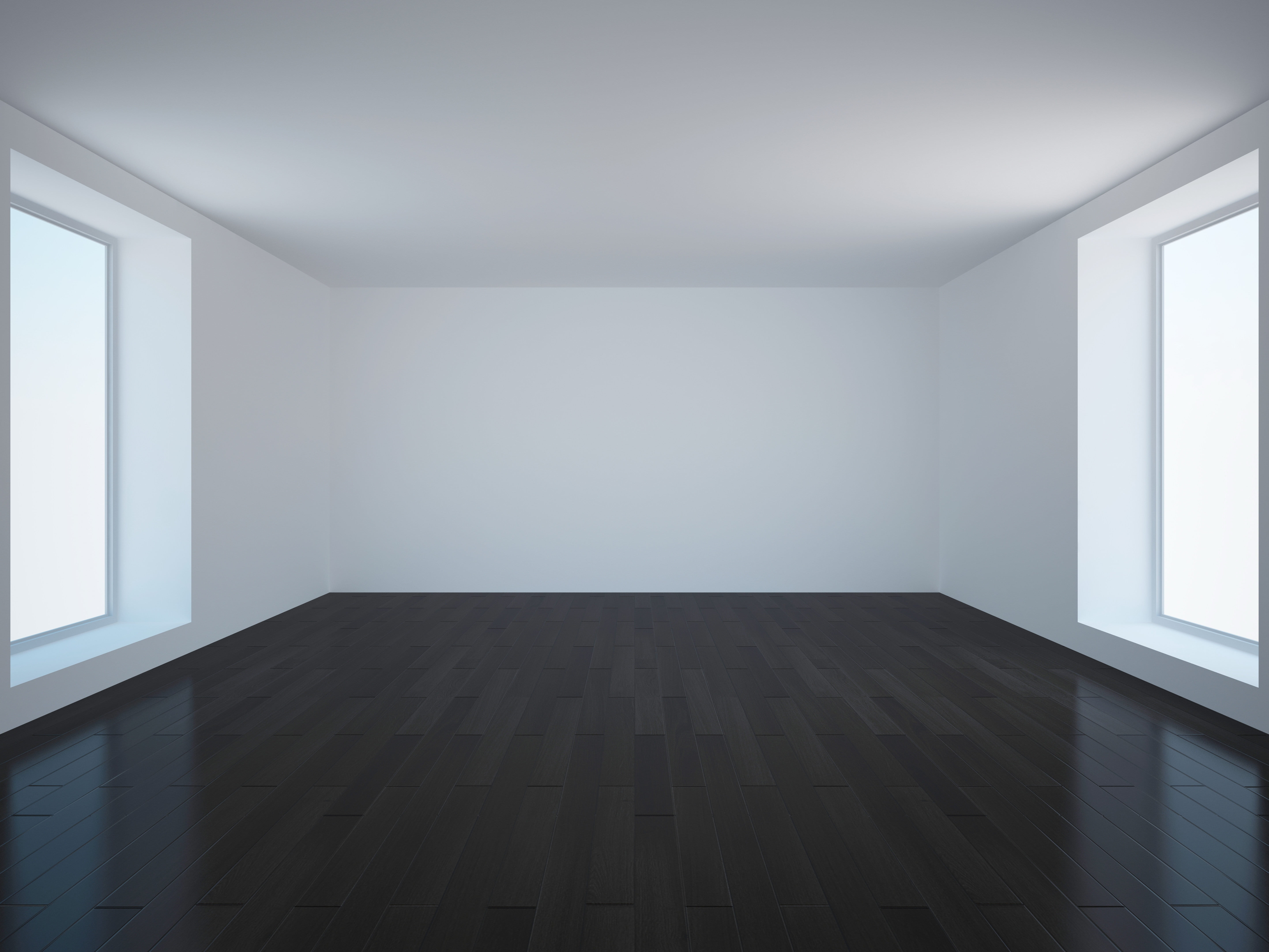 3d Render Illustration Of Room With White Painted Walls Black