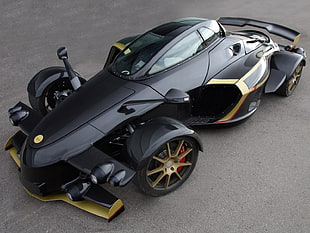 black and brown Concept sports car