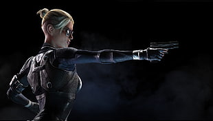 black semi-automatic pistol, Mortal Kombat X, Cassie Cage, girls with guns