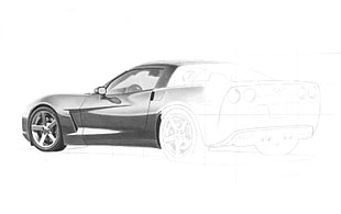 grey Chevrolet Corvette C6 illustration