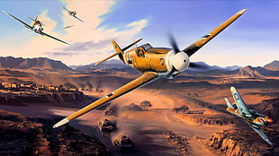 monoplane illustration, Messerschmitt, Messerschmitt Bf-109, World War II, Germany HD wallpaper