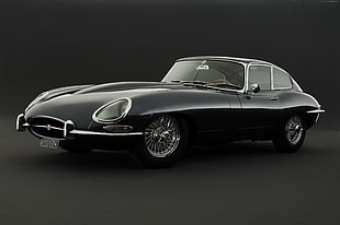 classic black Jaguar coupe HD wallpaper