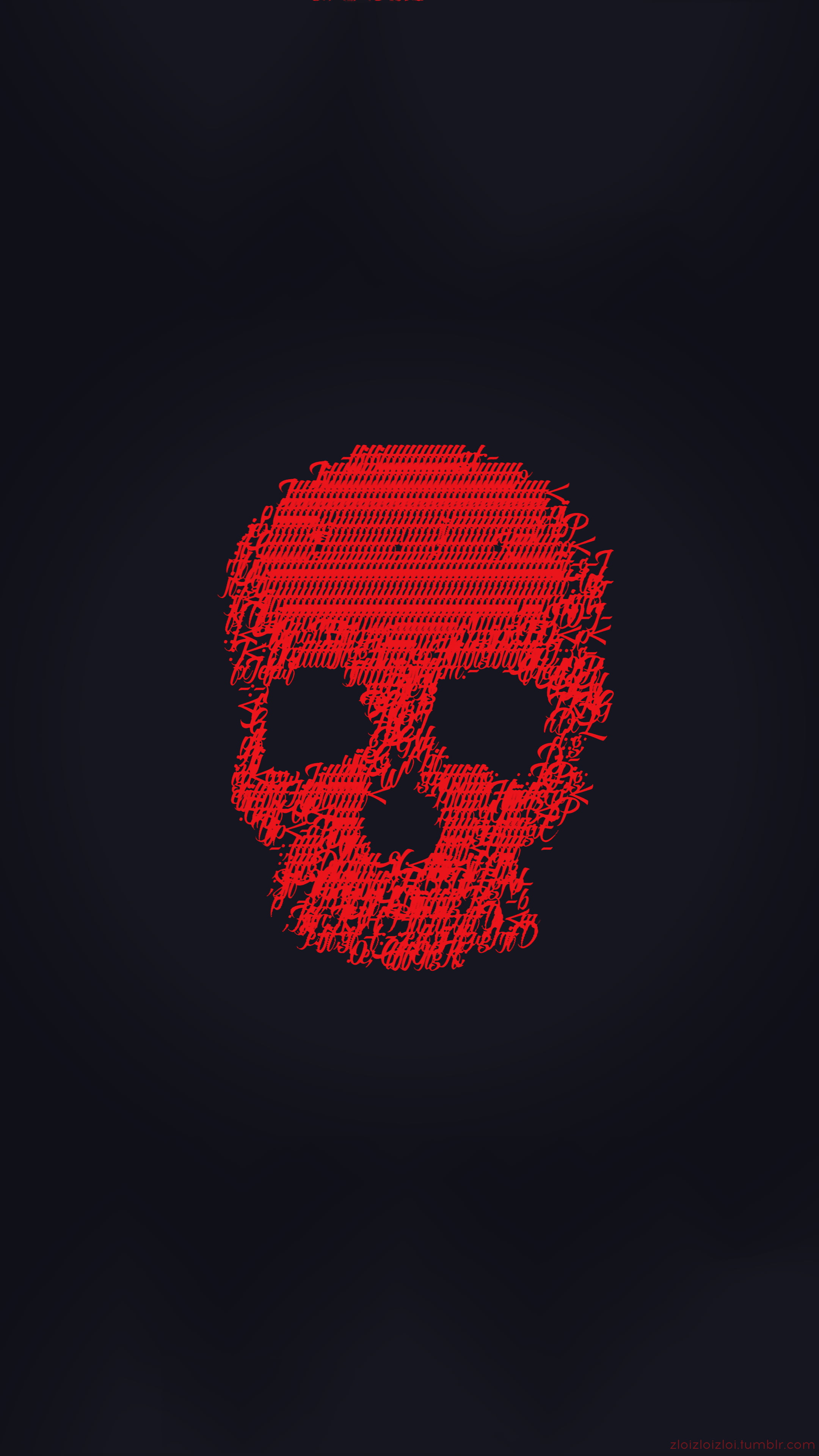 red and black knitted decor, skull, ASCII art, abstract, glitch art