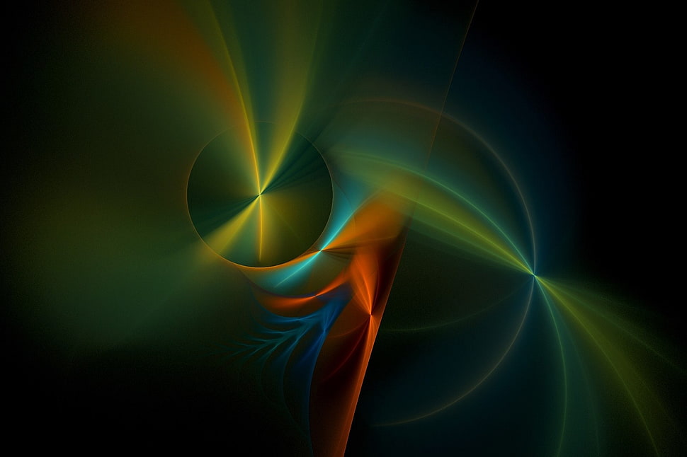 green, red, yellow, and orange abstract HD wallpaper