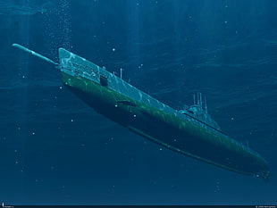 gray and green submarine clip art, submarine, military, vehicle, underwater