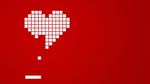 red heart puzzle graphic wallpaper, Brick, heart, red background, Arkanoid