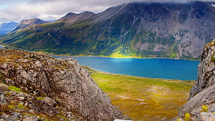 landscape photo of mountain and body of water, landscape, nature, mountains