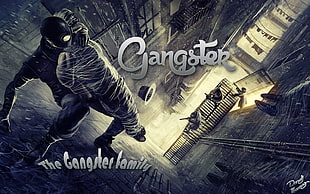 The Gangster Family illustration, gangster, noir, Spiderman Noir, Spider-Man HD wallpaper