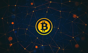 photo of Bitcoin logo HD wallpaper