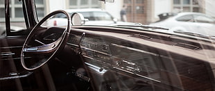 black steering wheel, car, car interior
