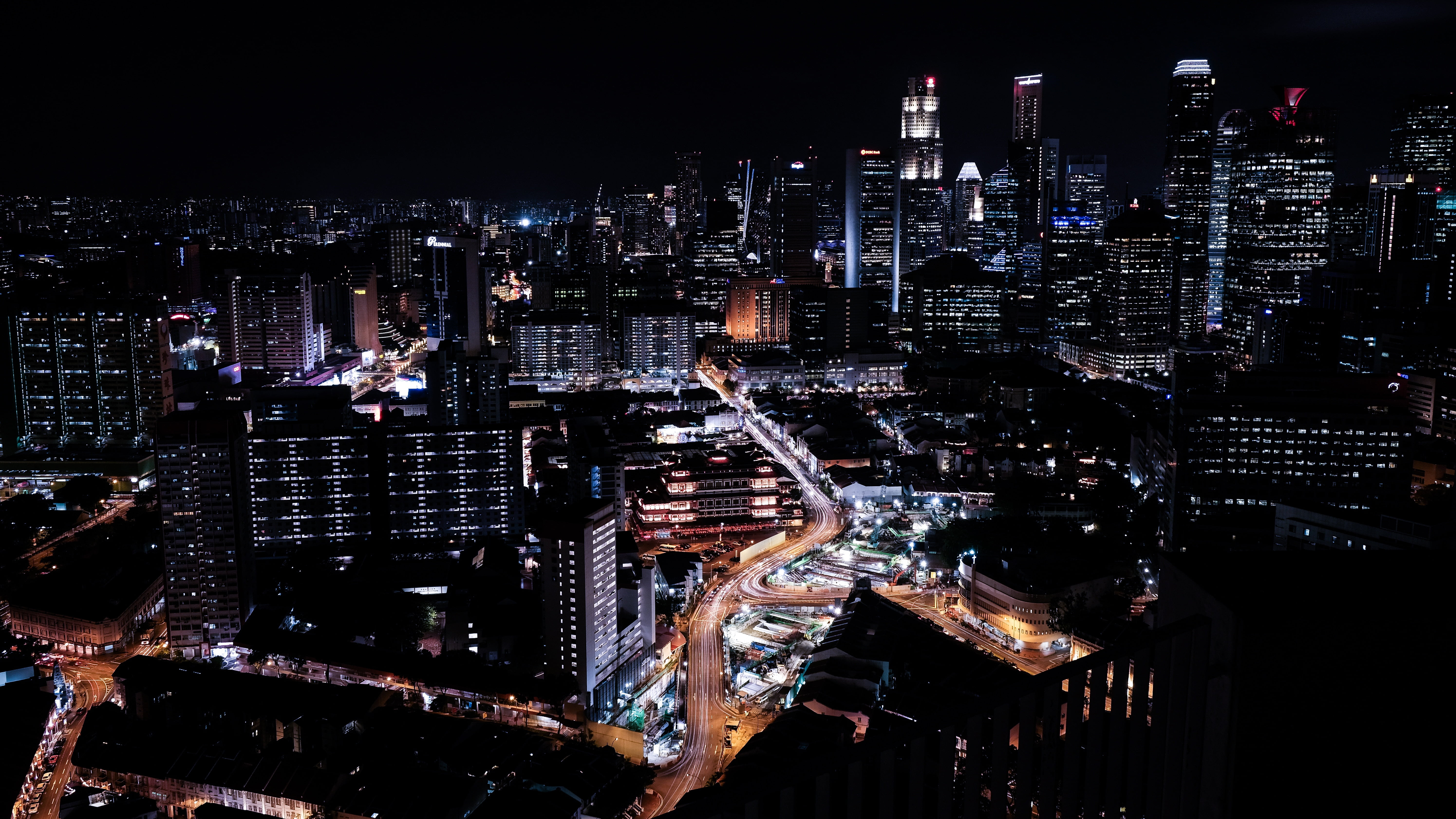 Tokyo Tower, Singapore, Skyscrapers, Night