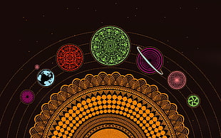 planets illustration, abstract, universe, Solar System, planet HD wallpaper