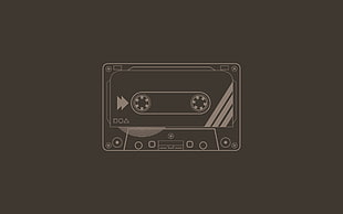 cassette tape illustration, Flatdesign, minimalism, cassette, artwork