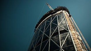 white concrete building, cranes (machine), construction, tower, Calgary HD wallpaper