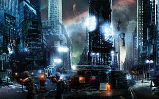 shooting game wallpaper, war, artwork, futuristic, apocalyptic HD wallpaper