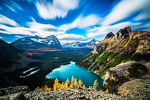 body of water, landscape, nature, mountains, snowy peak HD wallpaper