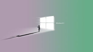 silhouette of stickman near Windows 8.1 photo, aliens, minimalism, Windows 8