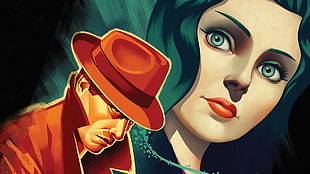man in red bucket hat painting, artwork, video games, BioShock Infinite HD wallpaper