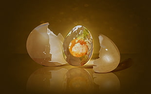 lighted glass cracked egg decor