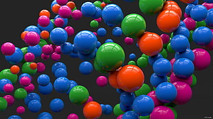 multicolored balls HD wallpaper