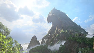 brown mountain, Uncharted 4: A Thief's End, mountains, trees, nature