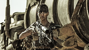 gray and brown rifle, Mad Max: Fury Road, Furiosa, Charlize Theron, rifles HD wallpaper