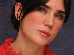 woman wearing stud earring