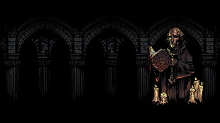 priest illustration, Darkest Dungeon, video games, dark