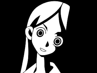 black and white female cartoon character HD wallpaper