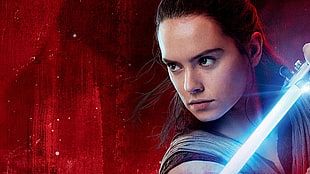 Star Wars character wallpaper, Star Wars: The Last Jedi, Daisy Ridley, actress, brunette HD wallpaper