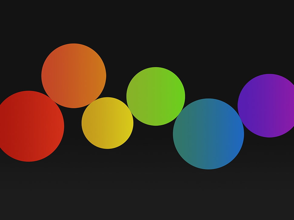 red, yellow, and blue abstract painting, circle, spectrum, minimalism HD wallpaper