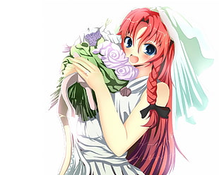 photo of woman in wedding top anime character