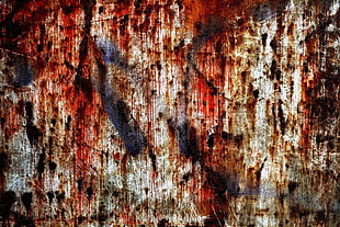 black, white, and red abstract painting, texture, textured