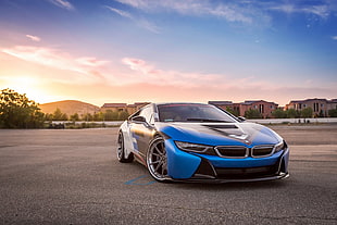blue and black coupe HD wallpaper