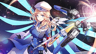 female anime character, Overwatch, video games, Combat Medic Ziegler, anime HD wallpaper