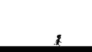 boy running digital wallpaper, running, black, white, Limbo