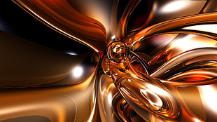 chocolate shallow photography, fractal, minimalism, gold, render HD wallpaper