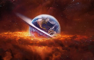 Earth illustration, Earth, space HD wallpaper