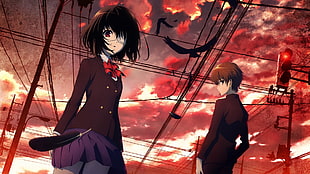 animated male and female character HD wallpaper