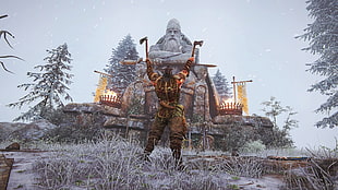 brown and white concrete house, For Honor, blades, screen shot, Vikings