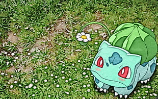Pokemon Balbasaur digital wallpaper, Bulbasaur, grass, flowers, Pokémon