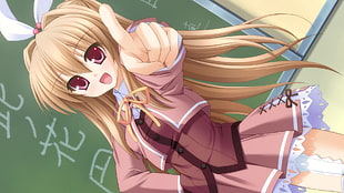 blonde haired female anime character